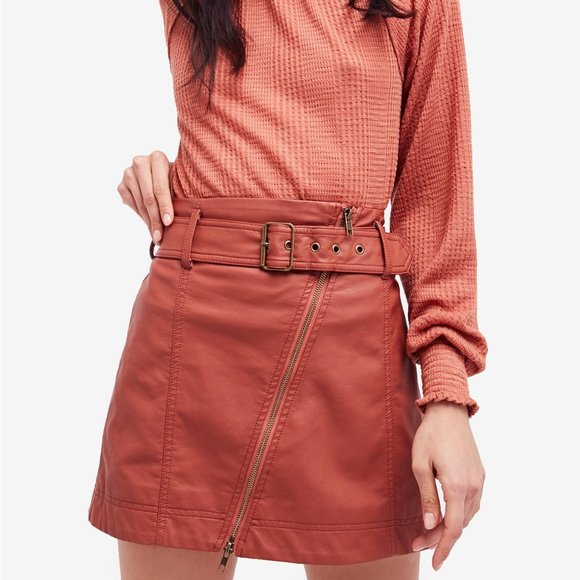 Free People Dresses & Skirts - Free People Feelin' Fresh Faux-Leather Mini Skirt